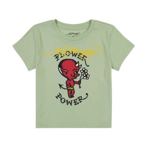 Baby Tees Ed Hardy Baby Devil Baby Tee Damskie Oliwkowe | WQKIEH069