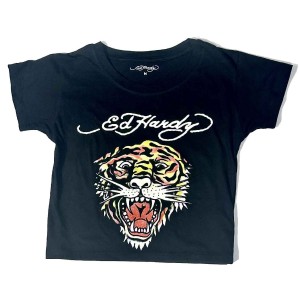 Baby Tees Ed Hardy Retro Tiger Baby Tee Damskie Czarne | DEZVPQ693