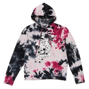 Bluza z Kapturem Ed Hardy Storm Tie Dye Skull Hoodie Męskie Storm | HLFYCK283