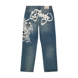 Denim Ed Hardy DG Skull Loose Fit Jean Męskie Medium Tint | MGZIXO946