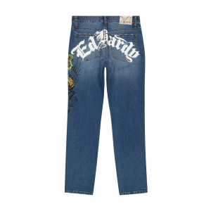Denim Ed Hardy Panther Snake Slim Taper Jean Męskie Medium Tint | PDRSFJ024