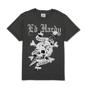 Koszulki Ed Hardy DG Skull Męskie Szare | SIMLJE324