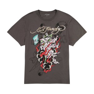 Koszulki Ed Hardy Reaper Mens Tee Męskie Szare | BVOPZL740