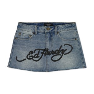 Spodnie Ed Hardy Brave Eagle Mini Denim Skirt Damskie Głęboka Niebieskie | WVTMXL918