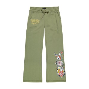 Spodnie Ed Hardy Butterfly Sweatpants Damskie Głęboka Oliwkowe | DXUEIY531