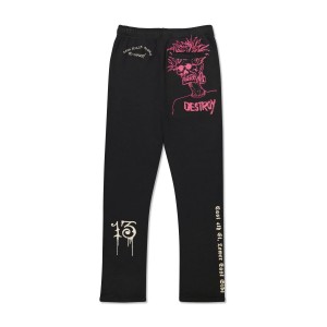 Spodnie Ed Hardy Destroy Skele Sweatpant Męskie Czarne | WYSUIR261