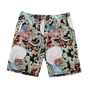 Spodnie Ed Hardy Japan Bee Print Short Męskie Kolorowe | PQOUSR345