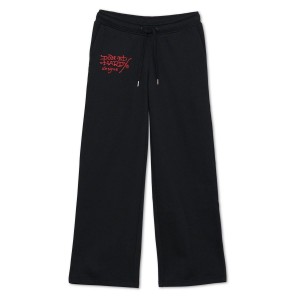 Spodnie Ed Hardy Nyc Skull Flare Sweatpants Damskie Czarne | LAHYMV752