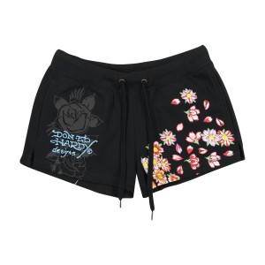 Spodnie Ed Hardy Phoenix Fleece Short Damskie Czarne | ZCARTF892