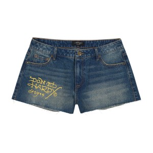 Spodnie Ed Hardy Screaming Tiger Denim Shorts Damskie Med Vintage | EJXONI415