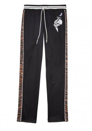 Spodnie Ed Hardy Slim Fit Embellished Track Pant Męskie Czarne | AQOLWS537