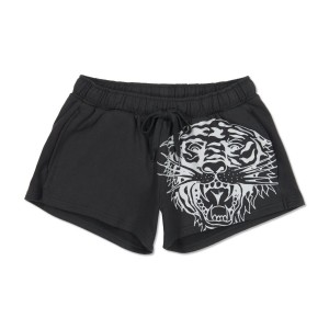 Spodnie Ed Hardy Tiger Swallow Fleece Sweatshort Damskie Czarne | ZBFMJO897