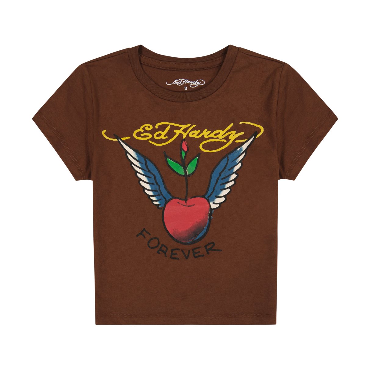 Baby Tees Ed Hardy Cherry Wings Baby Tee Damskie Cocoa | SBXEYD957