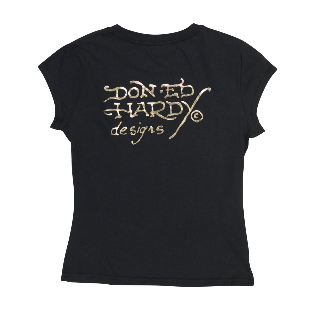Baby Tees Ed Hardy Peacock Cap Sleeve Tee Damskie Czarne | IVOLHR253