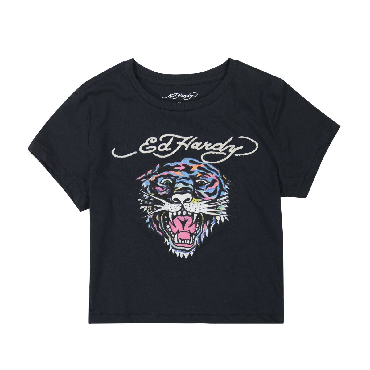 Baby Tees Ed Hardy Rainbow Tiger Baby Tee Damskie Czarne | AFUVEQ874
