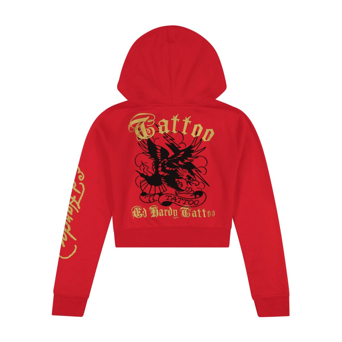 Bluza z Kapturem Ed Hardy Broken Hearts Cherry Zip Front Cropped Hoodie Damskie Różowe | MYKUND385
