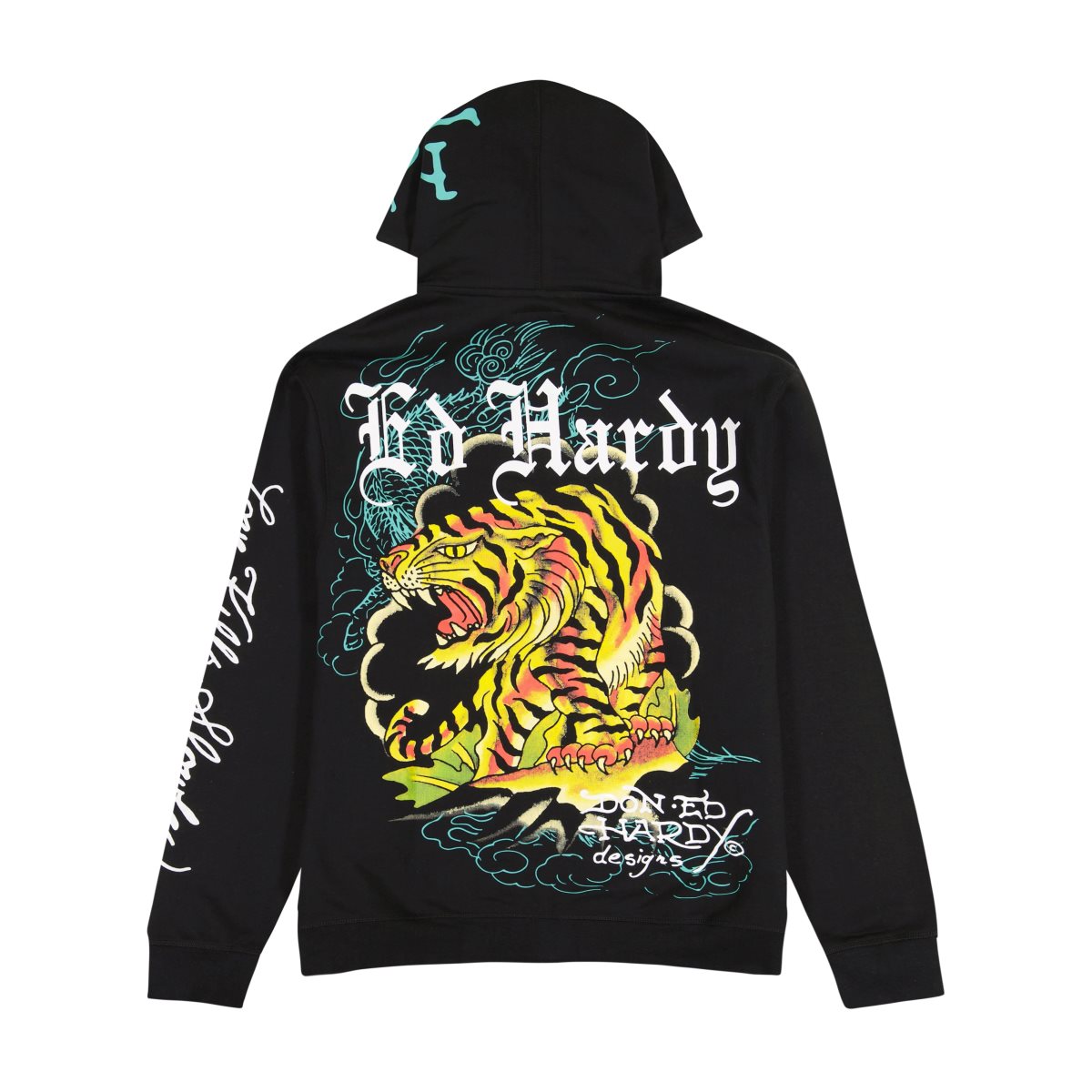 Bluza z Kapturem Ed Hardy Crawling Tigers Hoodie Męskie Czarne | QABVCH783
