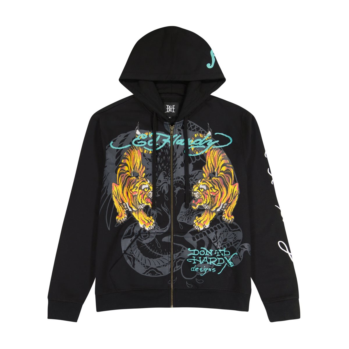 Bluza z Kapturem Ed Hardy Crawling Tigers Hoodie Męskie Czarne | QABVCH783