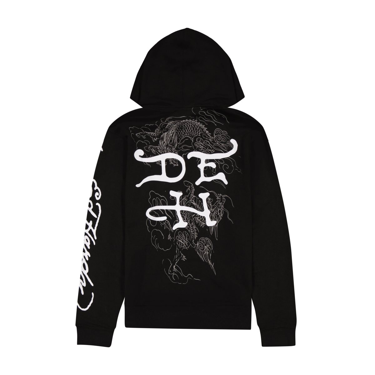 Bluza z Kapturem Ed Hardy Japan Dragon Mens Hoodie Męskie Czarne | ERLFVS862