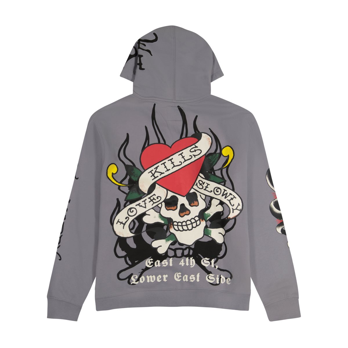 Bluza z Kapturem Ed Hardy LKS Skull Hoodie Męskie Głęboka Szare | VWHMKR130