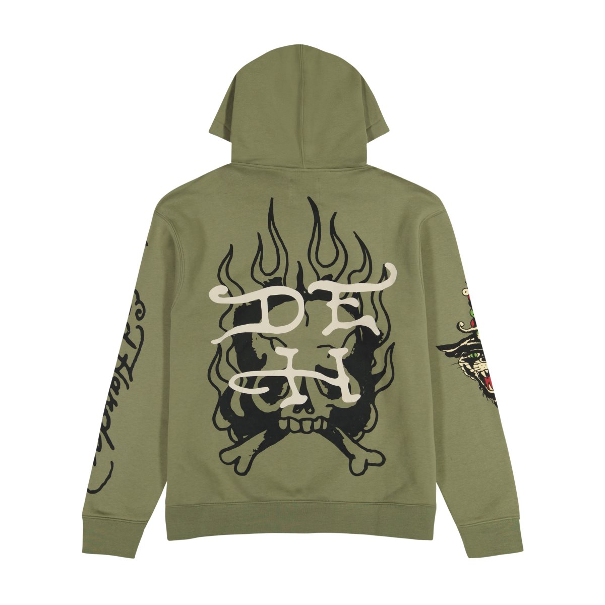 Bluza z Kapturem Ed Hardy LKS Skull Hoodie Męskie Głęboka Oliwkowe | GOPERI312