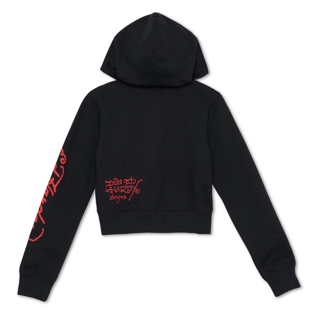 Bluza z Kapturem Ed Hardy Nyc Skull Cropped Hoodie Damskie Czarne | OZGMLC843