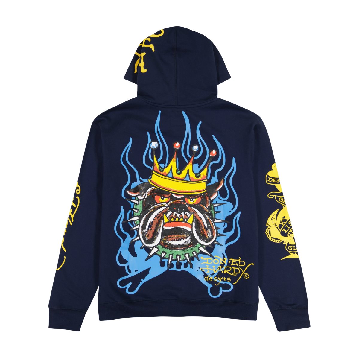 Bluza z Kapturem Ed Hardy Panther Bulldog Hoodie Męskie Midnight | GHNPSU290