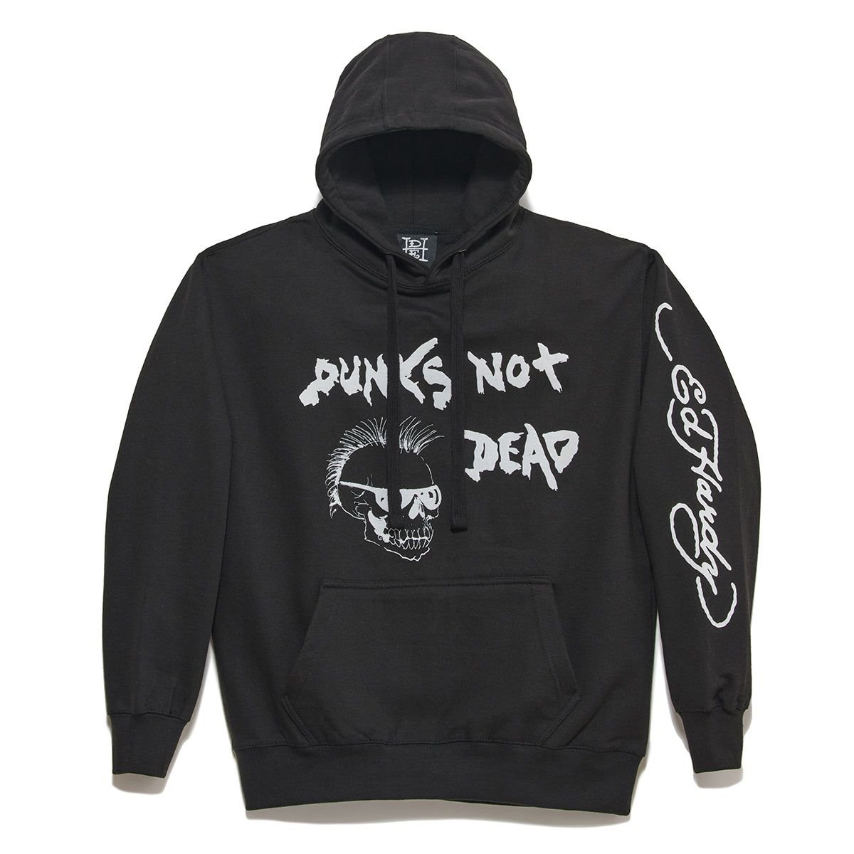 Bluza z Kapturem Ed Hardy Punks Not Dead Hoodie Męskie Czarne | FVIXST349
