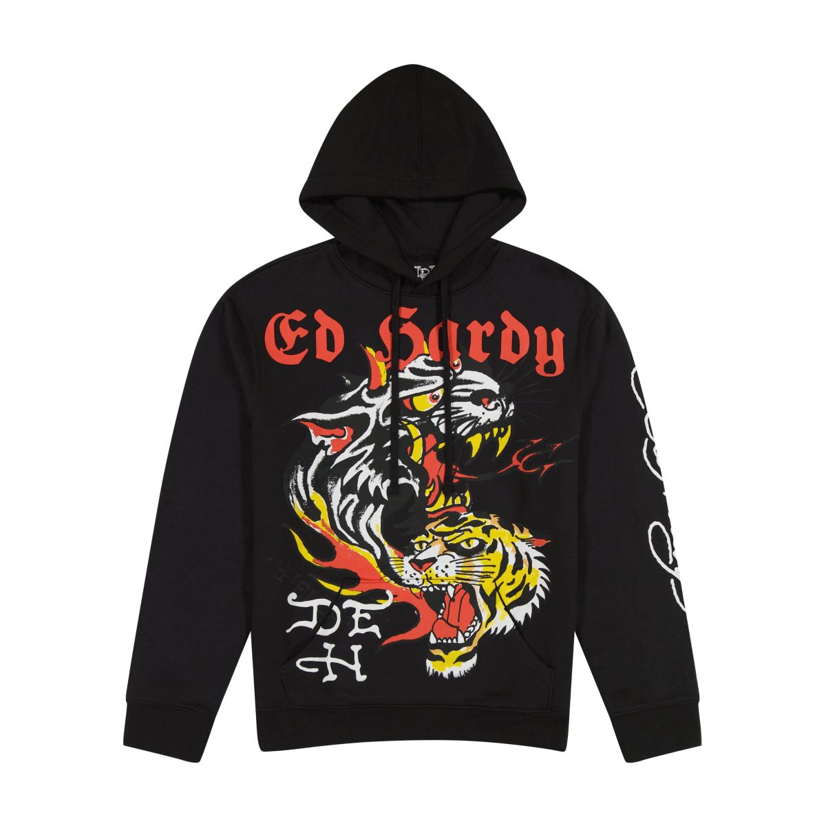 Bluza z Kapturem Ed Hardy Tiger Panther Black Pullover Hoodie Męskie | IJOHKA704