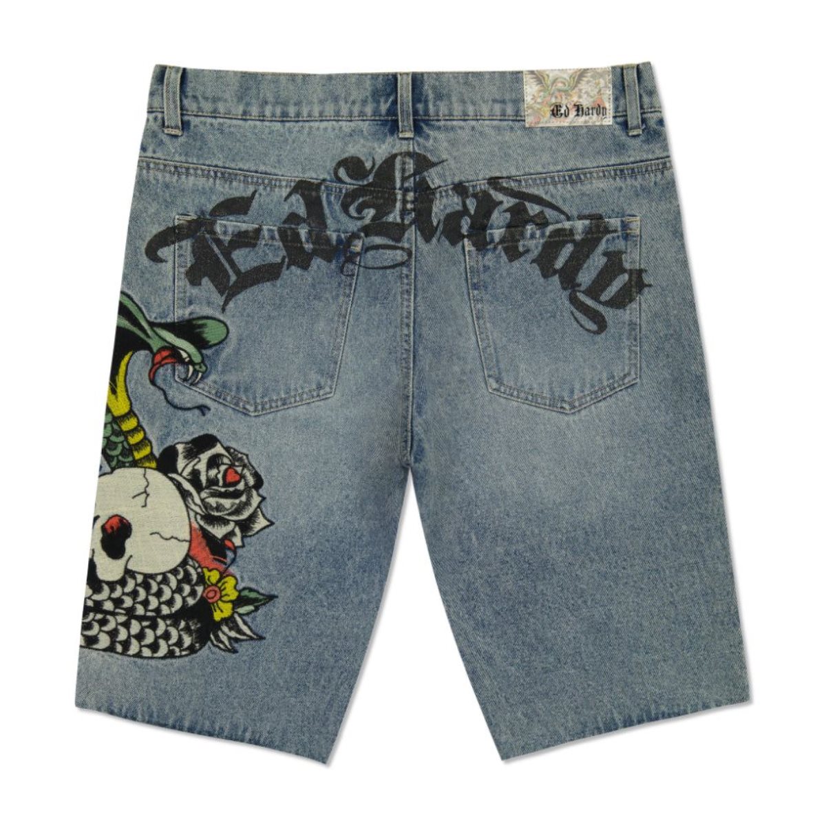 Denim Ed Hardy Cobra Denim Skater Short Męskie Głęboka | BMFDHL376