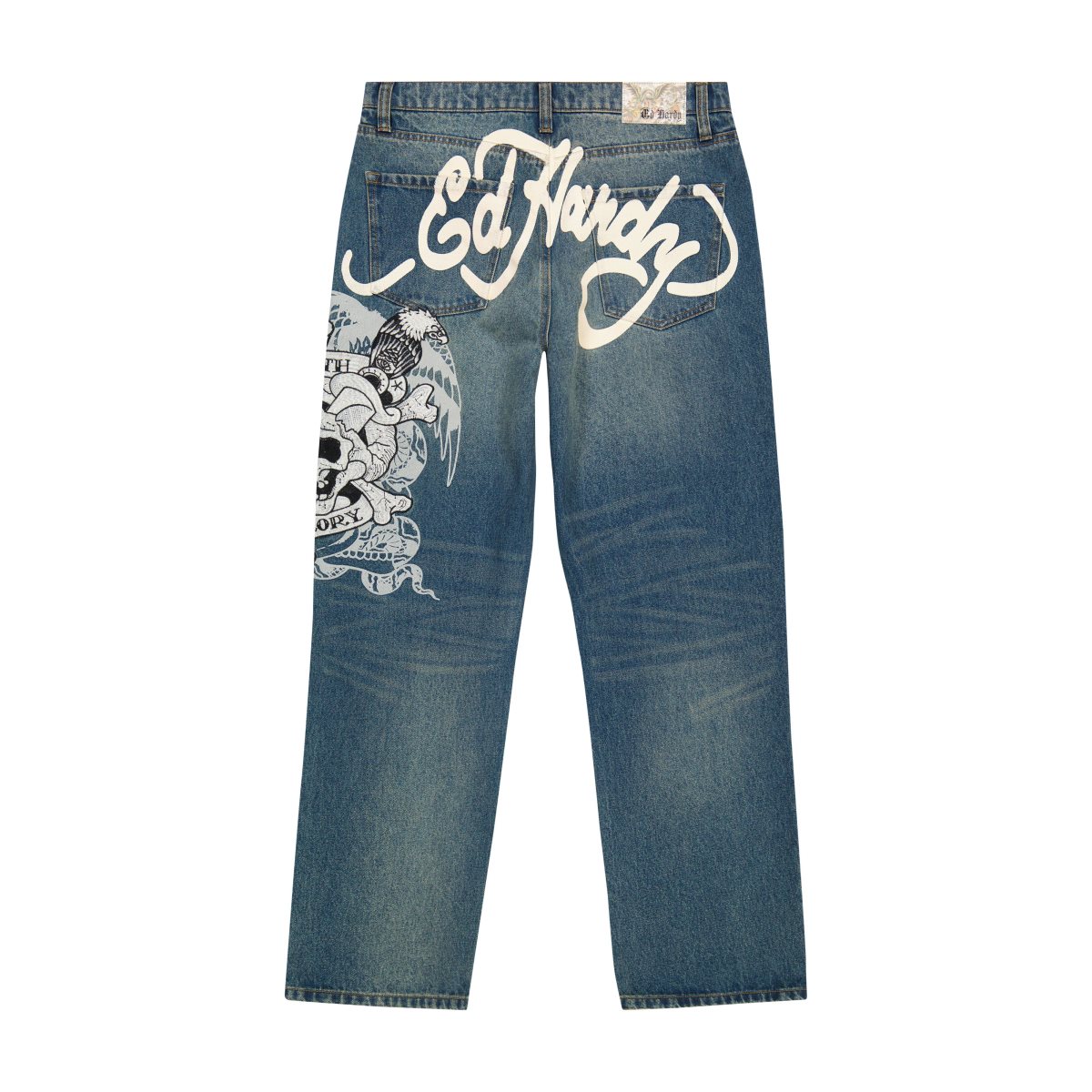 Denim Ed Hardy DG Skull Loose Fit Jean Damskie Medium Tint | WFNOVR251
