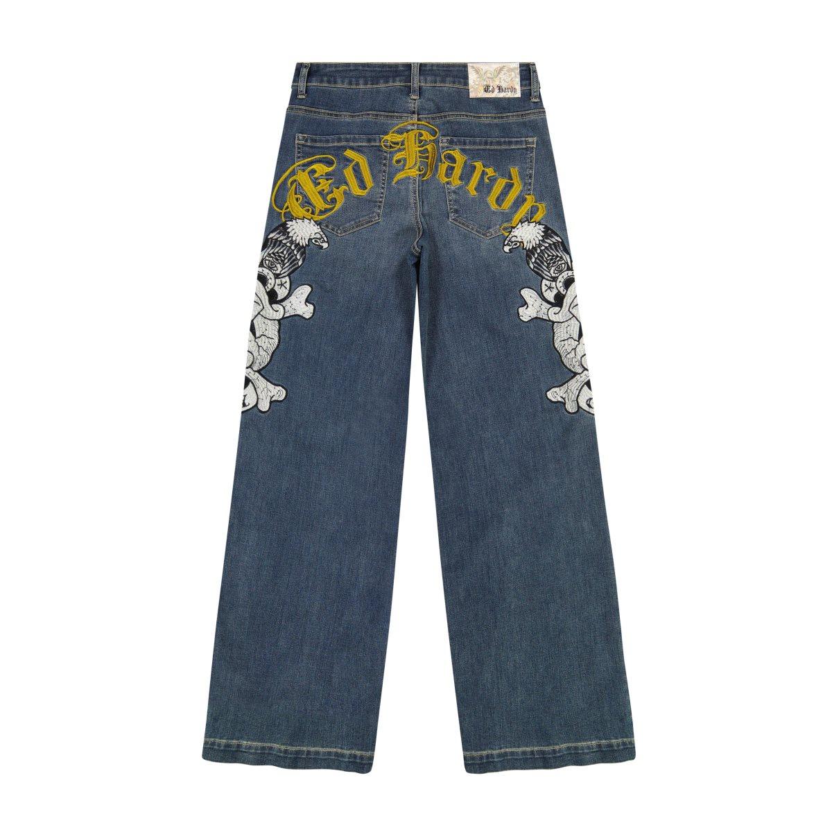 Denim Ed Hardy Limited Edition DG Skull Wide Leg Jean Damskie Medium Vintage | UKJFHQ952