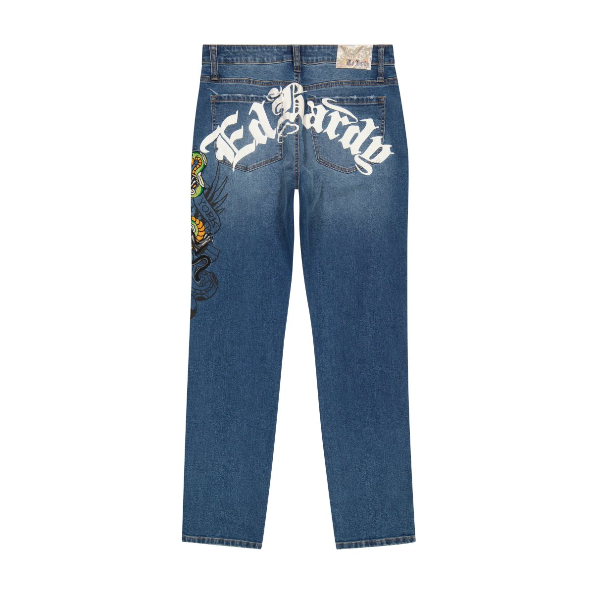 Denim Ed Hardy Panther Snake Slim Taper Jean Damskie Medium Tint | VMNJFW794