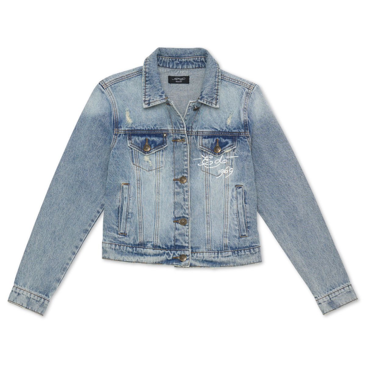 Denim Ed Hardy Screaming Tiger Denim Jacket Damskie Głęboka | PVBZDC547