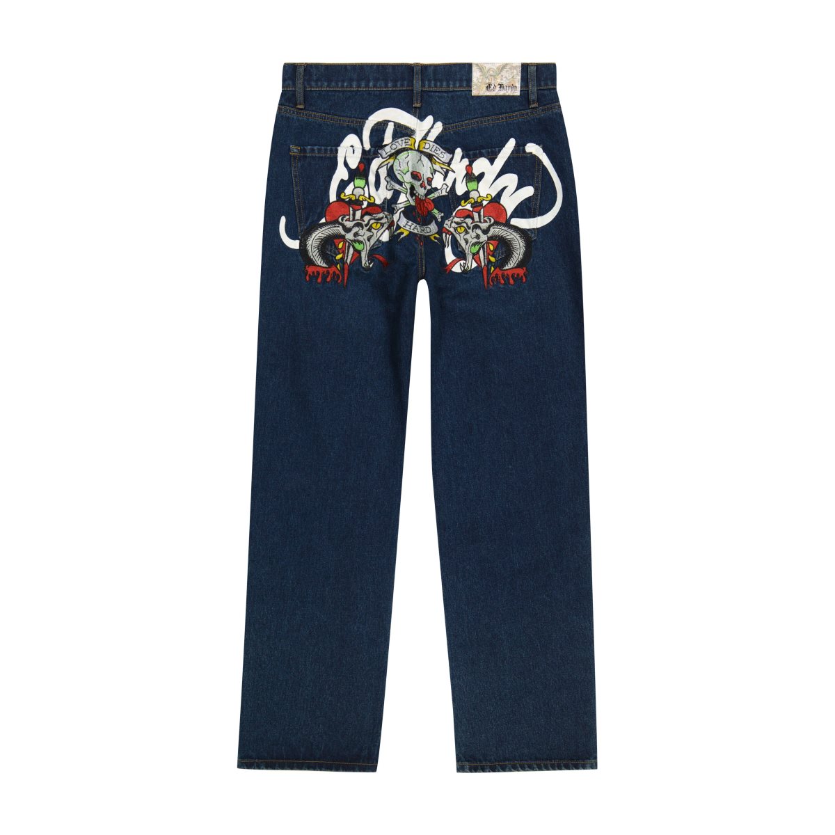 Denim Ed Hardy Skull Snakes Loose Fit Jean Męskie Indygo | IXGTLC295