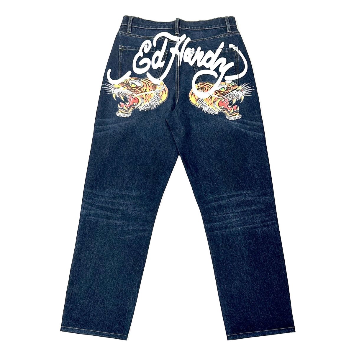 Denim Ed Hardy Tiger Heads Loose Fit Jean Męskie Baked Raw | MZSNPW872