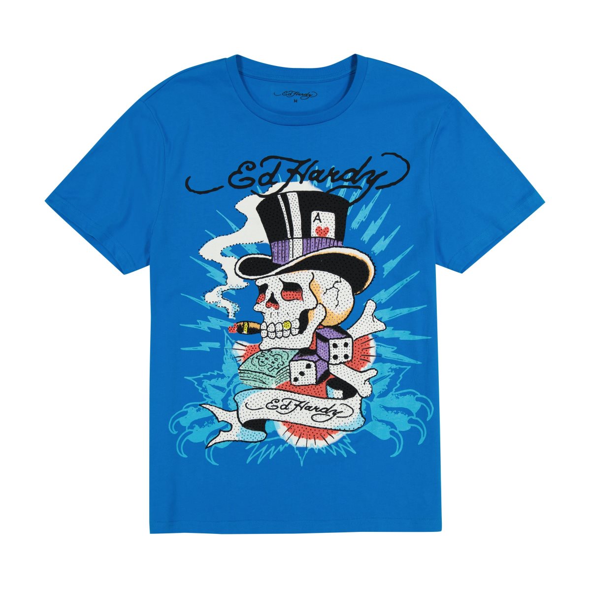 Koszulki Ed Hardy Skull Hat Tee Męskie Niebieskie | LMJZIT137