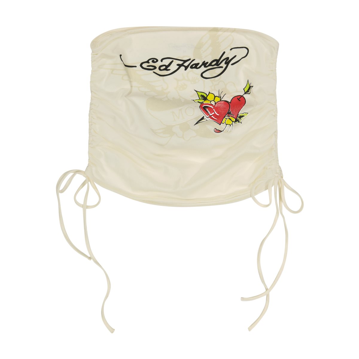 Najfatalniejszy Ed Hardy Cherubs Gathered Tube Top Damskie Białe | GLQNJM817