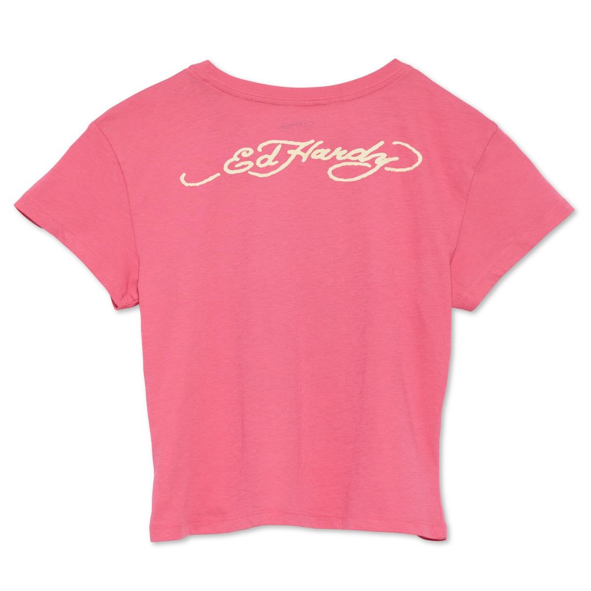 Najfatalniejszy Ed Hardy Flaming Rose Y2k Tee Damskie Różowe | LINJEM206