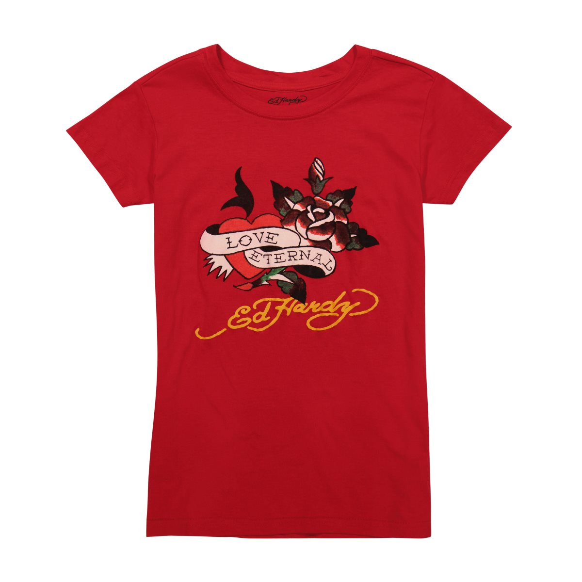 Najfatalniejszy Ed Hardy Love Eternal Fitted Tee Damskie Różowe | VJCZDB497
