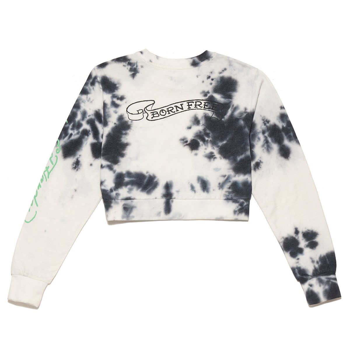 Najfatalniejszy Ed Hardy Panther Rose Cropped Sweatshirt Damskie Czarne Białe | YUGLVW093