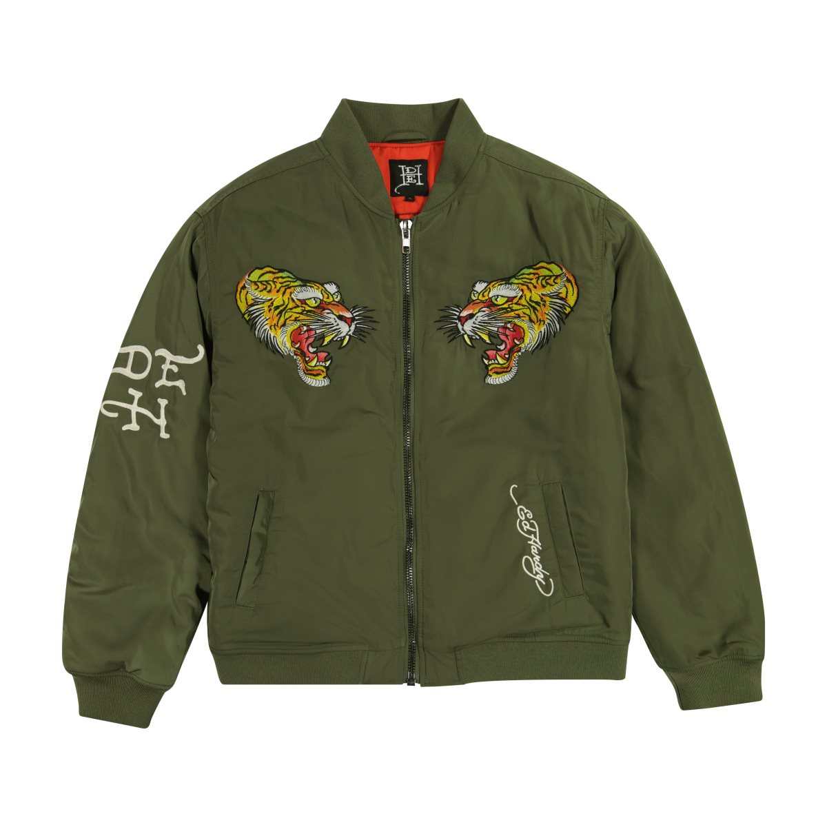 Odzież Wierzchnia Ed Hardy NYC Skull Bomber Jacket Damskie Oliwkowe | BXMRIO369