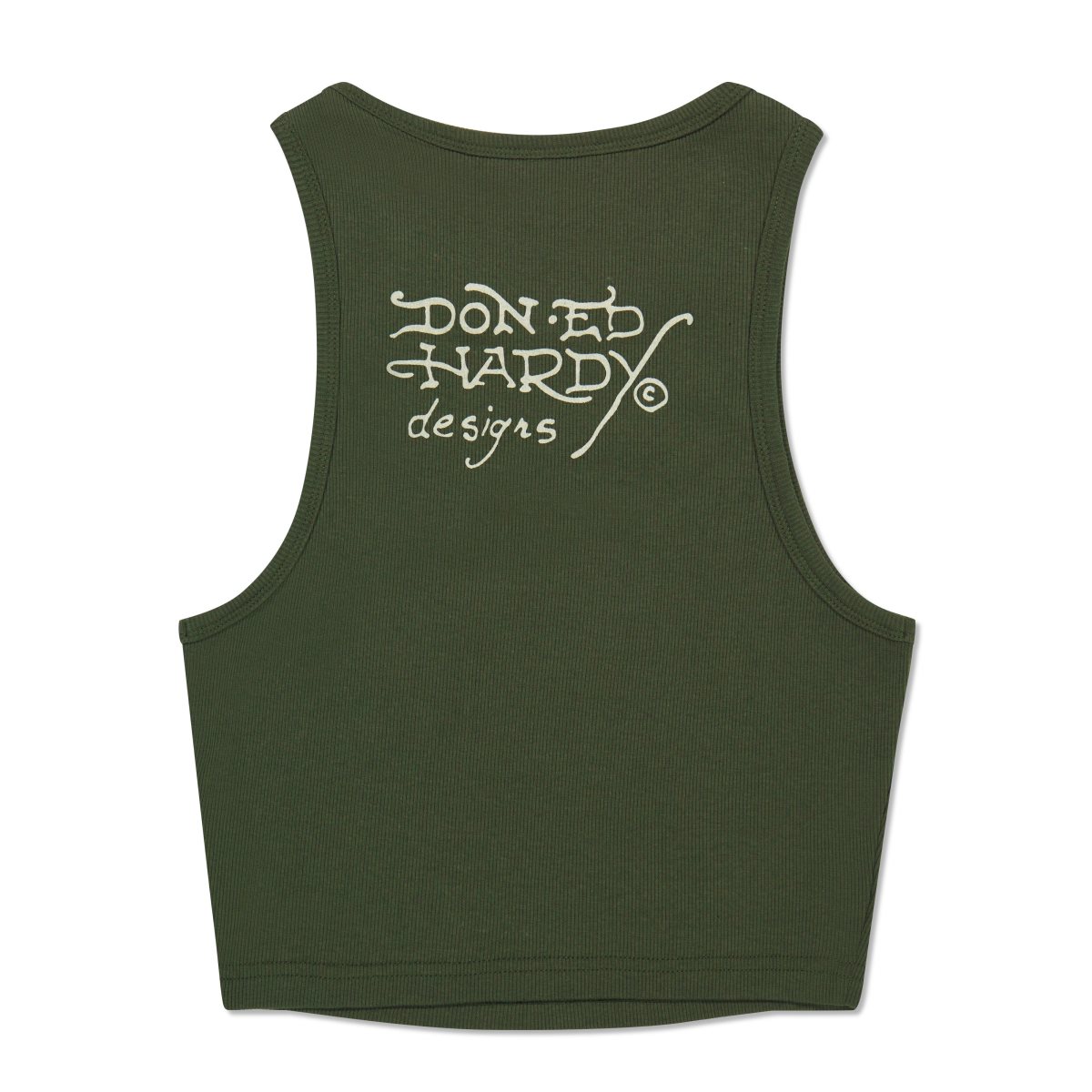 Podkoszulki Ed Hardy Dragon Heart Rib Knit Tank Damskie Oliwkowe | ZDKOFP283