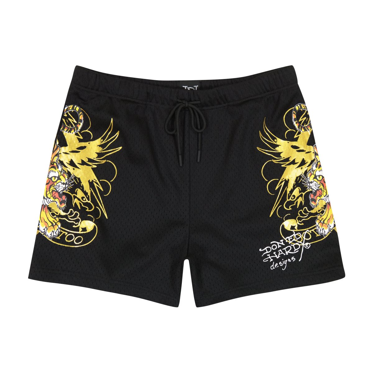 Spodnie Ed Hardy Crawling Tigers Short Męskie Czarne | QYDWRT632