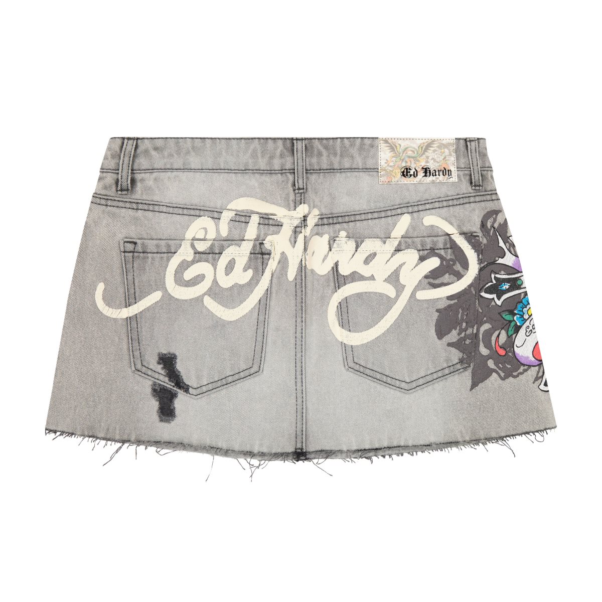 Spodnie Ed Hardy Cross Denim Mini Skirt Damskie Szare Niebieskie | ZAEVLQ906