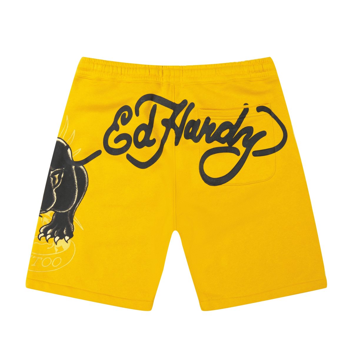 Spodnie Ed Hardy Crouching Panther Fleece Short Męskie Marigold | ESTVFR126
