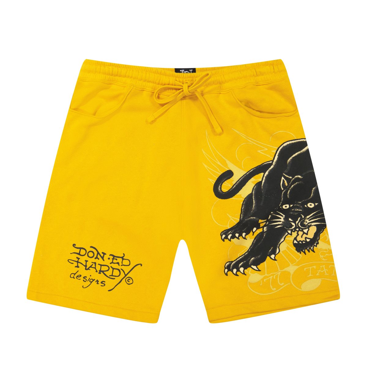 Spodnie Ed Hardy Crouching Panther Fleece Short Męskie Marigold | ESTVFR126