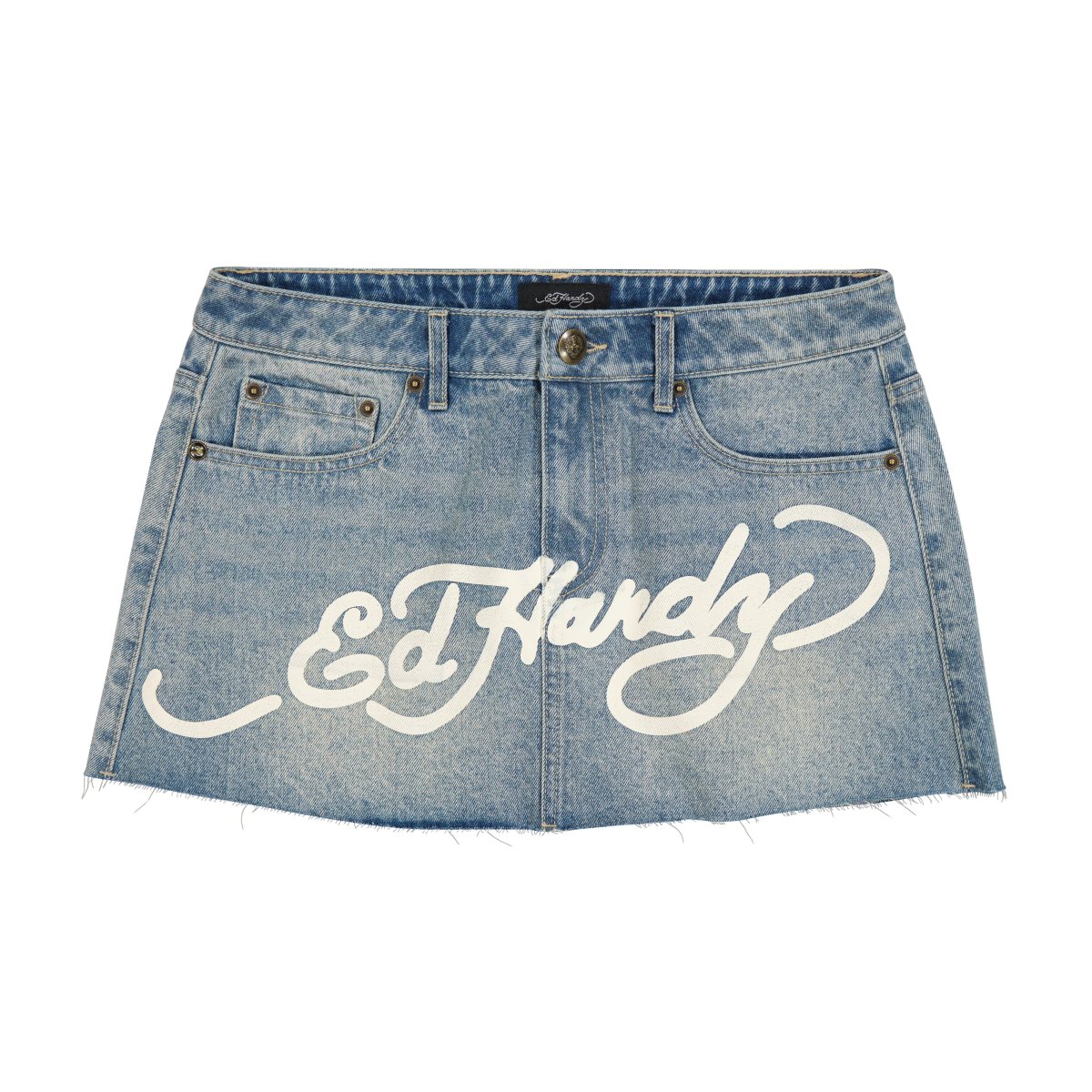 Spodnie Ed Hardy Dragon Denim Mini Skirt Damskie Głęboka Niebieskie | YCINOV054