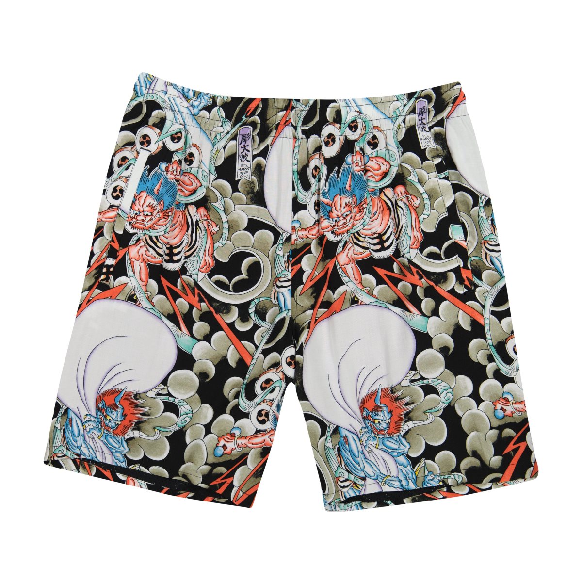 Spodnie Ed Hardy Japan Bee Print Short Męskie Kolorowe | PQOUSR345