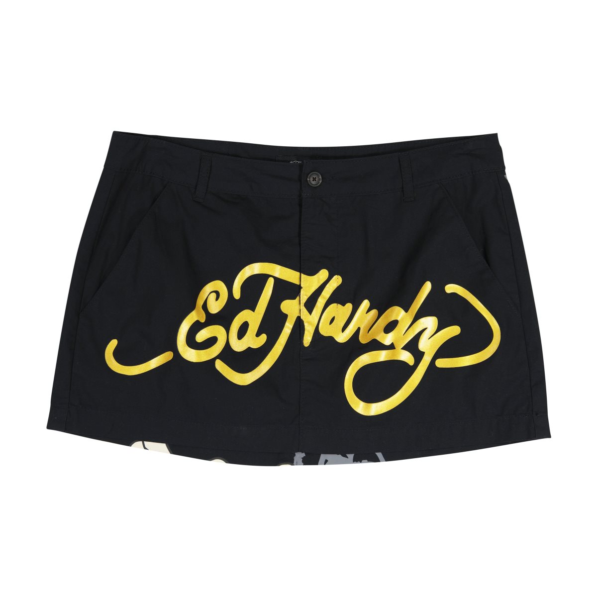 Spodnie Ed Hardy LKS Skull Poplin Mini Skirt Damskie Czarne | VECSWH968